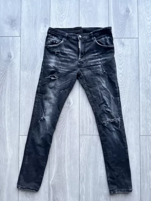 DSQUARED2 COOL GUY Jeans Black Grey Distressed Designer Mens 34