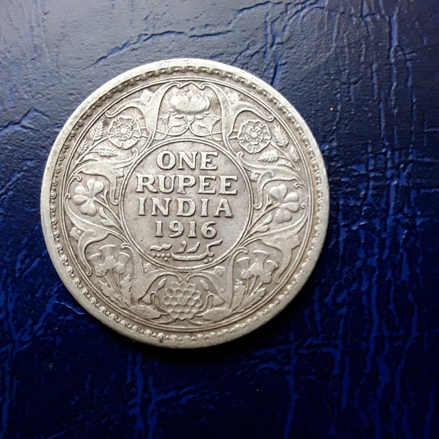 BRITISH INDIA 1916 one Rupee silver coin, XF EUR 11,04 - PicClick DE