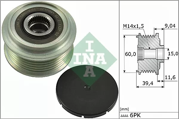 INA 535 0277 10 Frizione Ruota Libera Alternatore per CITROËN PEUGEOT TOYOTA