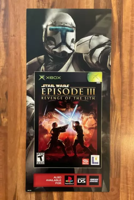 STAR WARS REVENGE OF THE SITH Video Game Store Display Sign XBOX PS2 NINTENDO