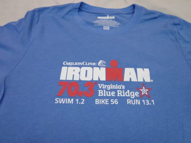 Virginia's  Blue Ridge IRON MAN  Classic  Heather Blue T-Shirt   Size Medium