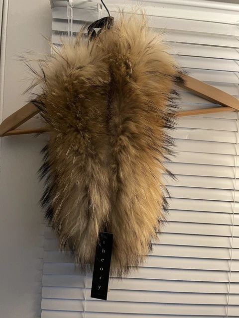 Theory 100% raccoon fur collar wrap scarf collar NWT Theory 100% raccoon fur collar wrap scarf collar NWT