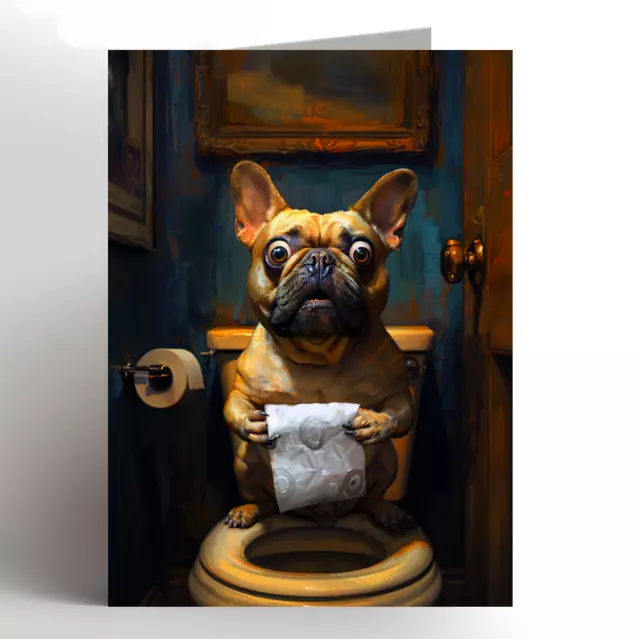 french bulldog birthday card greeting card, frenchie love funny pet dog animal