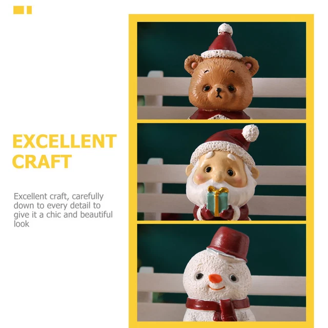 5pcs Weihnachtsdekoration Snowman Deer Santa Claus Weihnachtsbaum Bärenform 10