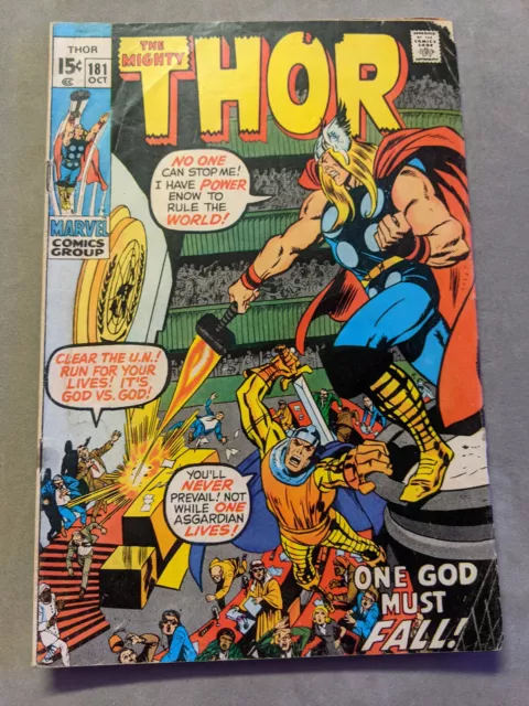 The Mighty Thor #181, Marvel Comics, 1970, FREE UK POSTAGE