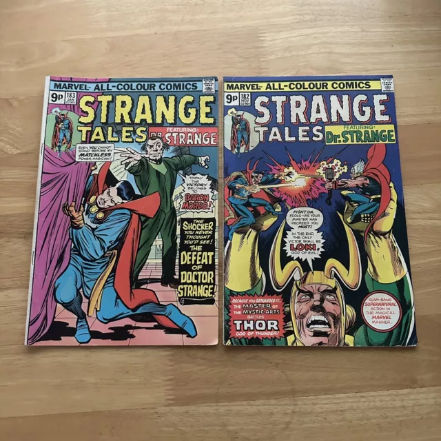 Strange Tales Issues #182 & #183 Comic Bundle - Marvel Comics UK Bronze Age