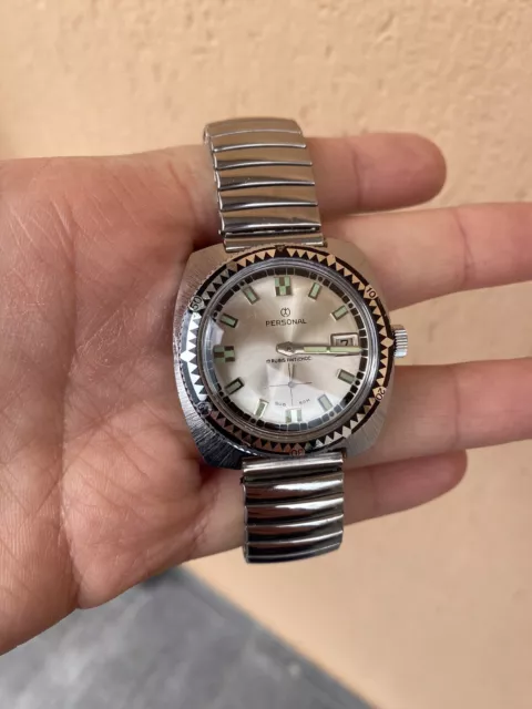 Vintage Skin Diver  watch- “PERSONAL” -17 rubis-Size 38mm