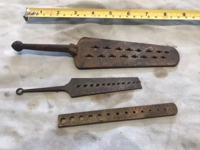 3 xVintage Engineer's / Gunsmith's / Clockmaker's BA Screw / Thread Drill Gauges