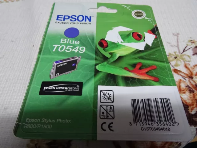 Original Factory Sealed Genuine Epson T0549 Blue Ink Cartridge Frog Pack