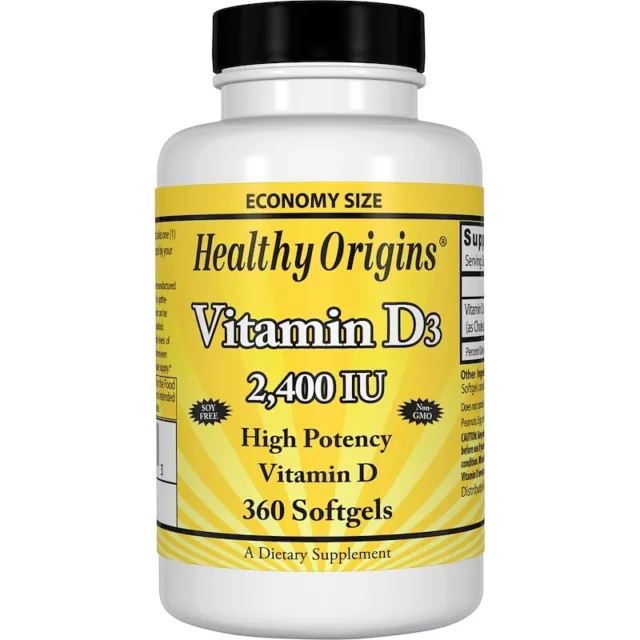 High Potency Vitamin D3 D-3 2400IU 360 Softgels | Immune System Bone Health