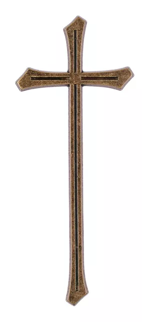 Croce in bronzo Glitter con angoli smussati per lapidi e cappelle cimiteriali