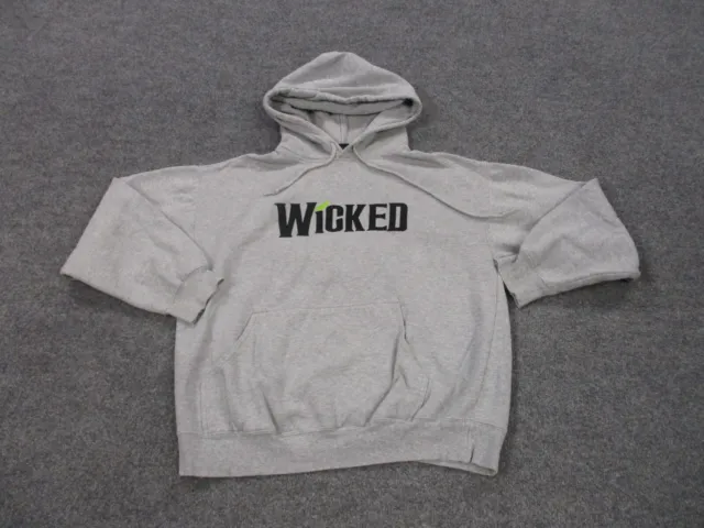 Wicked Hoodie Sweatshirt Adult S Gray Pullover Hooded Long Sleeve Pockets Mens