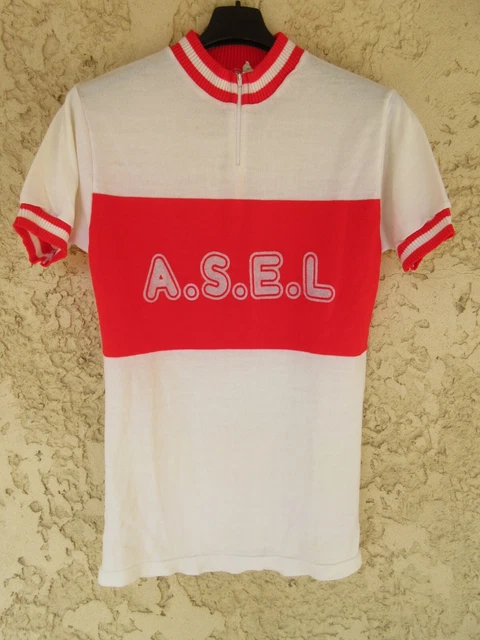 Maillot cycliste BANQUE POPULAIRE DE L'OUEST vintage shirt trikot L/S 70's 4 L