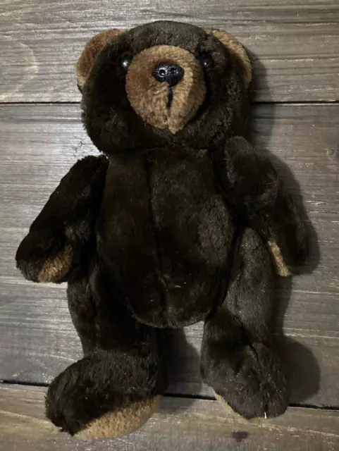 Gerber Precious Plush Teddy Bear Two Tone Stuffed Animal Jointed 10" Korea Vtg