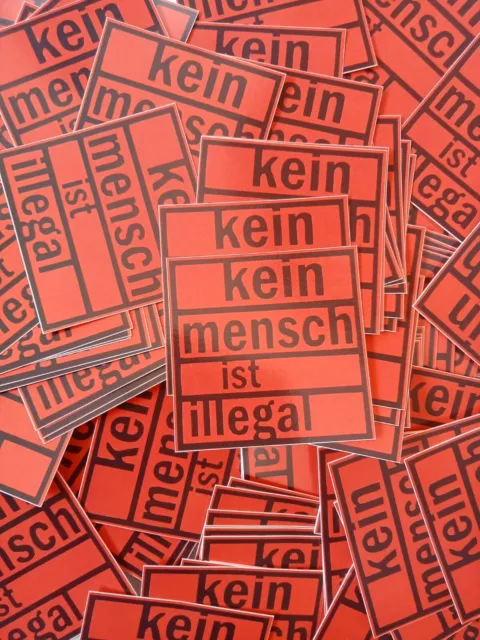 50x "Kein Mensch ist Illegal" Sticker - Aufkleber - gegen Rasismus