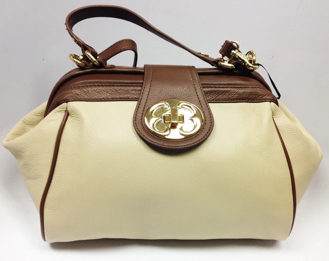 Emma Fox Classics Frame Satchel,  Camel Brown