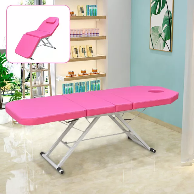 Tumbona de masaje mesa de masaje banco de masajes cama cosmética triple plegada rosa DHL