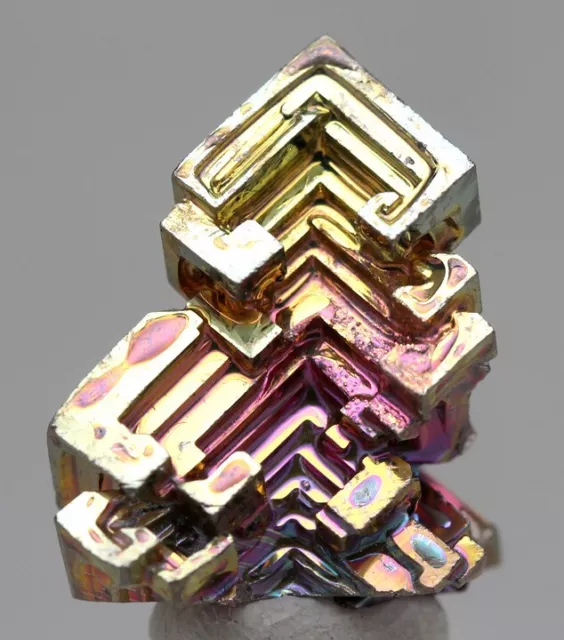 BISMUTH  Rainbow Iridescent Crystal Cluster Mineral Specimen Element