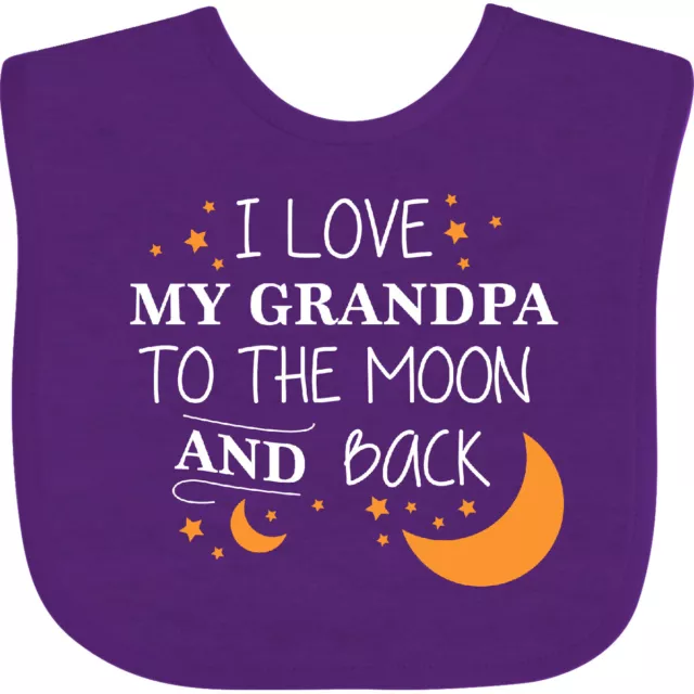 Inktastic I Love My Grandpa To The Moon And Back Baby Bib You Grandfather Granpa