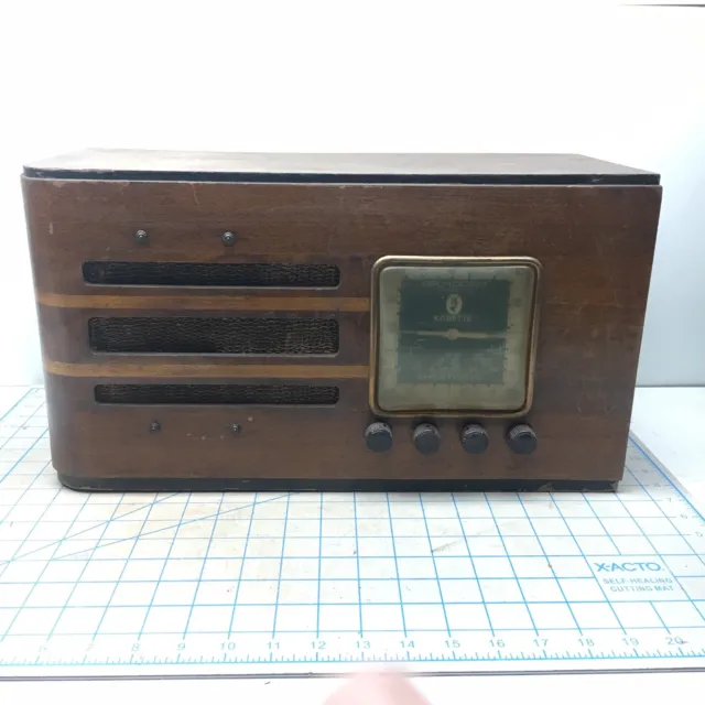 Sweet 1935 International KADETTE model 36 Dial Wood Tube Radio Wood Short Wave