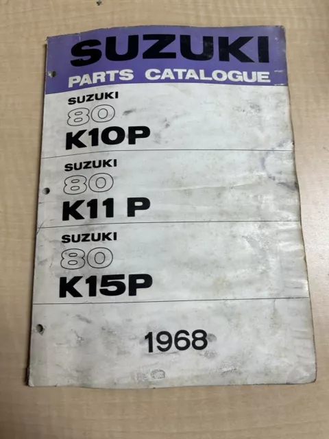 65 66 1967 1968 Suzuki 80 K10P K11P K15P Parts catalog list book diagram manual