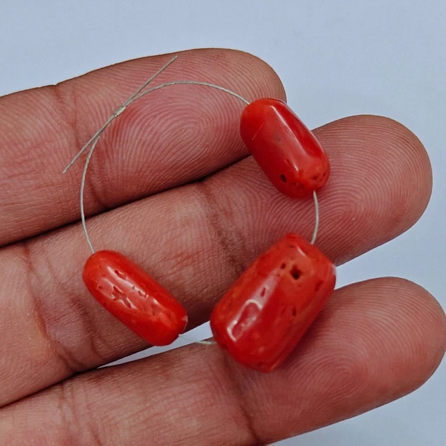 Pierre précieuse ovale polie ovale corail rouge japonais 100 % naturel