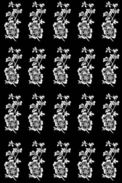 Calcomanías de vidrio fundido blanco de 1" Trailing Flower Vine 20 piezas 1469