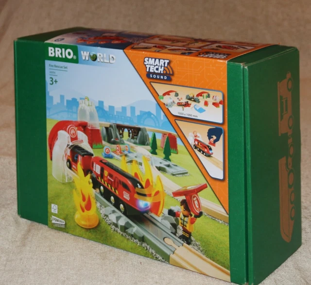 BRIO World Smart Tech Fire Rescue Train Set - 41 Piece Battery Powered Toy For Kids 3+