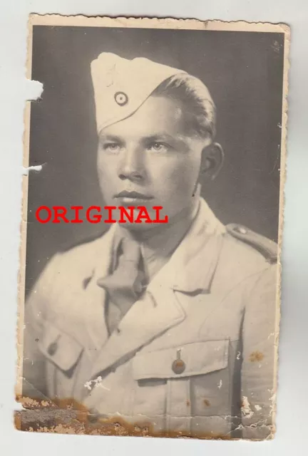 Foto 2wk Portrait DAK Südfront Uniform Tropenuniform Schiffchen Wehrmacht WH