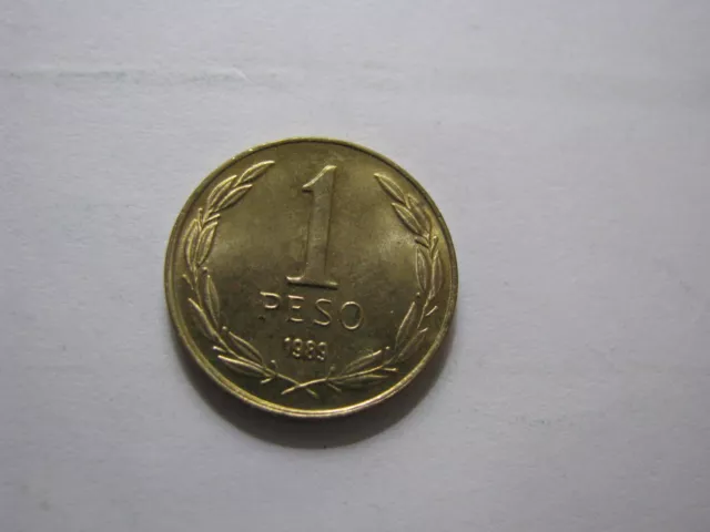 1989 Chile Peso Casa De Moneda Santiago coin #89.1 2