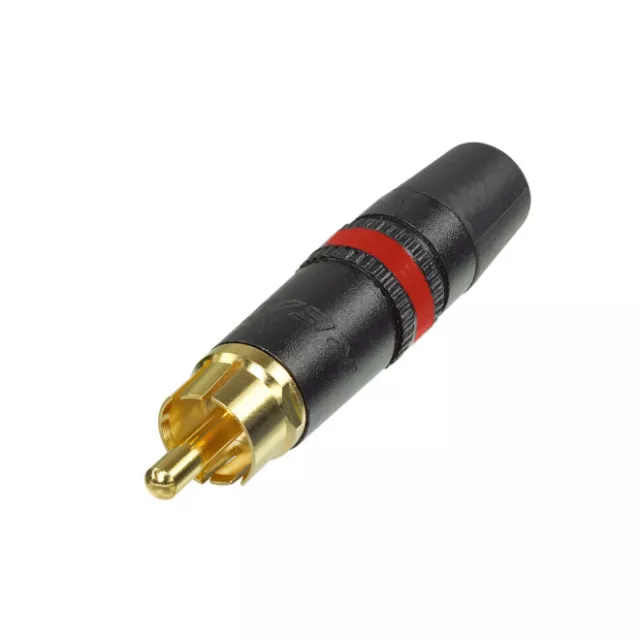 4 NEUTRIK GOLD PHONO RCA PLUGS NYS373 Red/Black Professional Connectors REAN 2