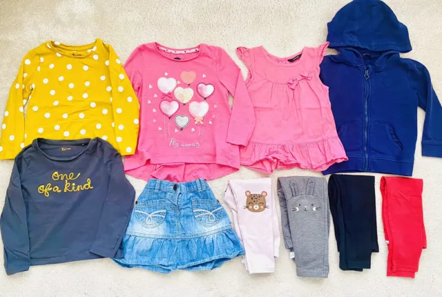 Bundle Of Girls Summer Clothing Outfits Skirt Leggings Jacket Tops Age 2-3 years