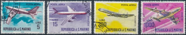 Contemporary Aircraft: 4 Values - San Marino 1963/4 - CTO H