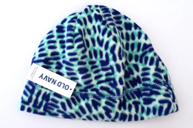 New Old Navy Girls Beanie Hat & Patterned Performance Fringed Scarf Blue Green S 3