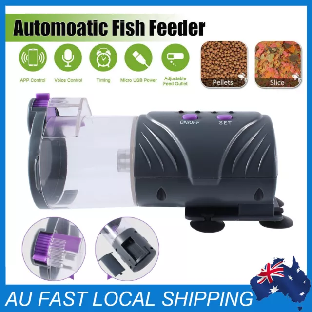 Automatic Fish Food Feeder Auto LCD Aquarium Dispenser Feeding Timer Pond Tank