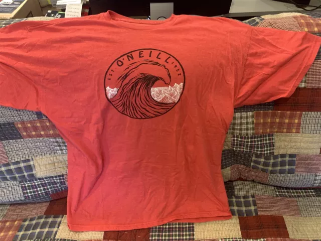 Camiseta con logotipo de surf O'Neill, talla XXL 2X, roja, usada, usada una o dos veces!