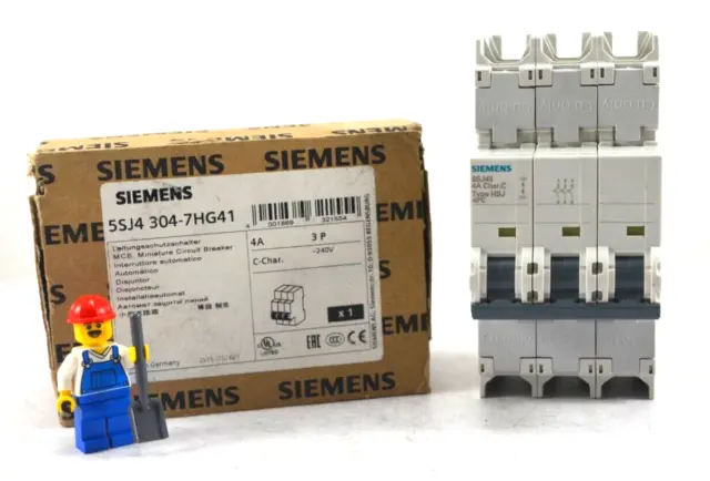 *Nos* Siemens 5Sj4 304-7Hg41 Circuit Breaker 4 Amp 3 Pole 240 Volt