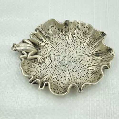 Old Chinese tibet silver handmade frog pots Pen wash ashtray