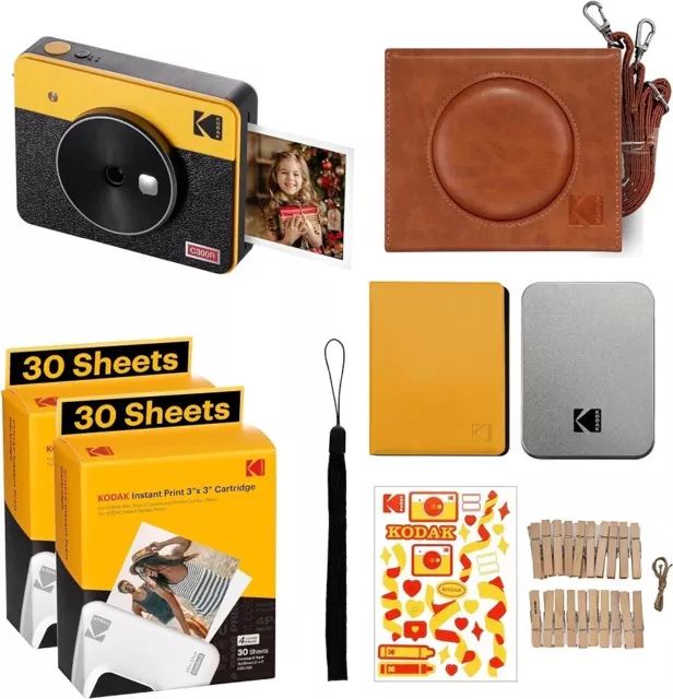 KODAK Mini Shot 3 Retro 4PASS 2-in-1 Instant Digital Camera and Photo Printer...