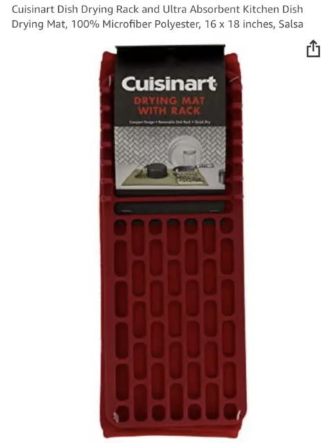 Cuisinart Dish Drying Mat With Rack Red 16x18
