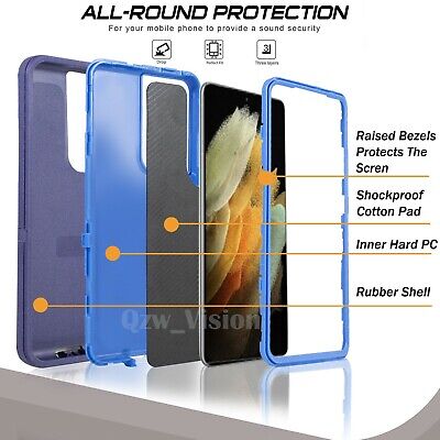 For Samsung Galaxy S22 22 21 21+ Ultra Shockproof Case Cover + Screen Protector 2
