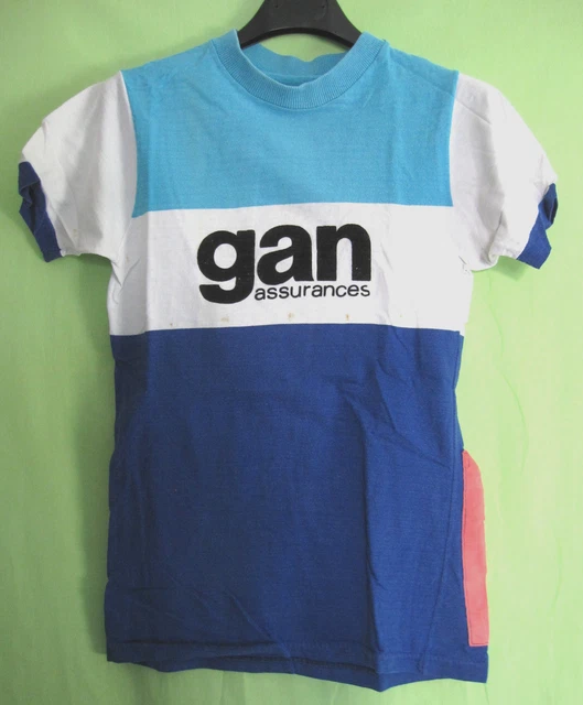 Maillot Cycliste Vintage Gan – Raymond Poulidor – Taille 1/XS – Années 70 – Acrylique