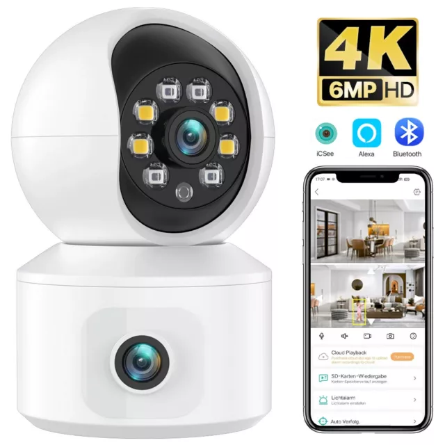 6MP WiFi Camera Dual Screen Baby Monitor Home Secuiry Camera Video Surveillance