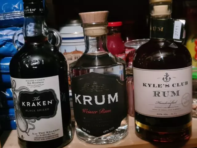 3 Flaschen Designer  Rum