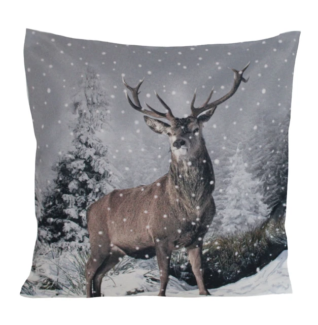 Federa cuscino 40x40 cm cervo in inverno n. W-598 NUOVO
