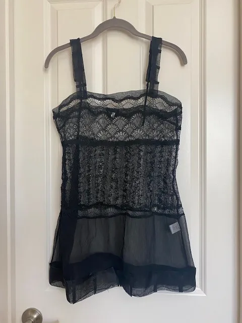 La Perla 100% Silk Lace Slip Dress Black Size 4