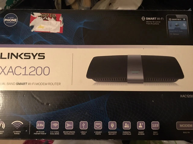 Linksys Xac1200 Ac1200 Dual Band Wifi Modem Router DSL Telefon Neu verpackt UK