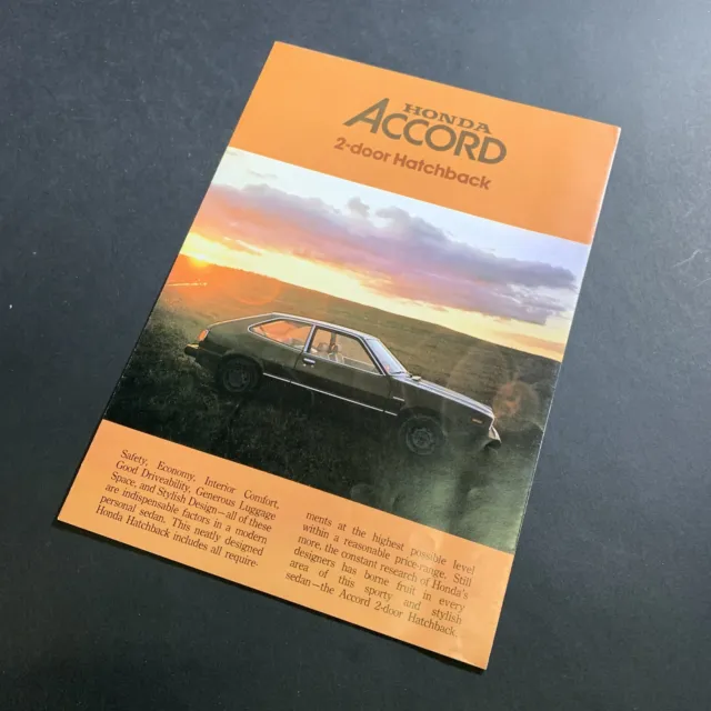 Vintage 1980 Honda Accord 2-Door Hatchback Australian Dealership Sales Brochure