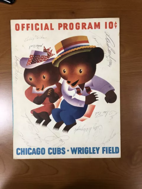 Chicago Cubs Game Program Signed by Elmer Valo & Others JSA Authenticated