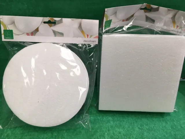 New Decofoam shapes 20cm circle or square foam sheets - 2 pack